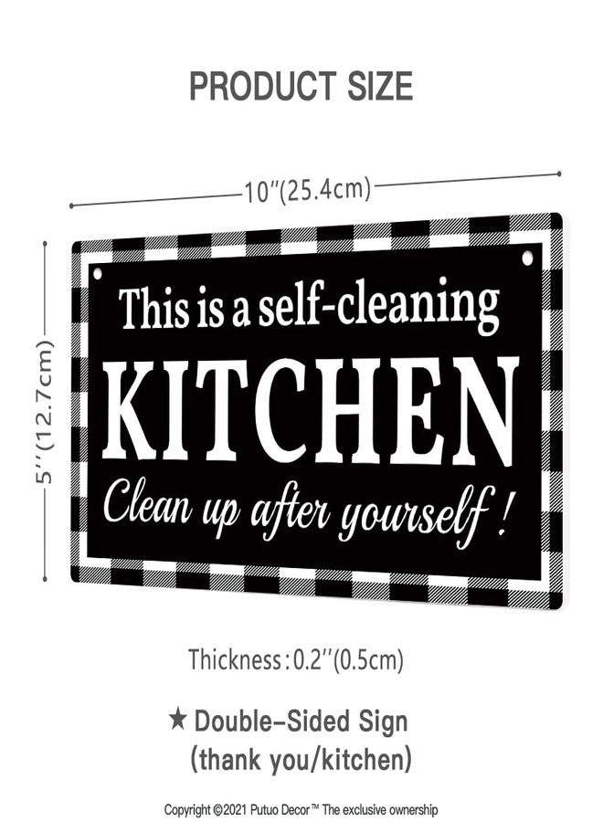 Putuo Decor This is a Self-Cleaning Kitchen Clean up after Yourself Sign, Reversible Double Sided Sign for Restaurant, 10x5 Inches PVC Hanging Plaque - Please Do Not Leave Dishes in the sink - Image 2
